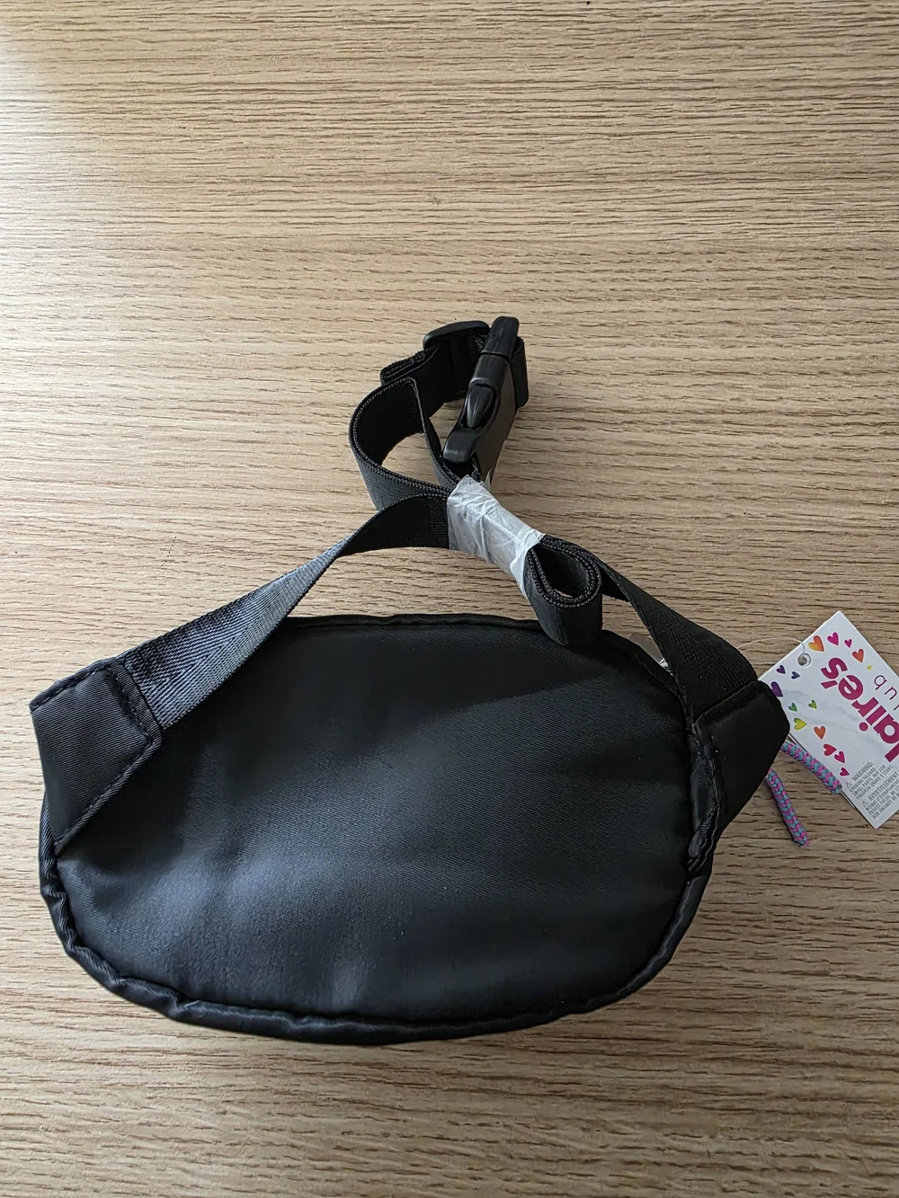 Claire's Black Crossbody Pouch with Heart Detail